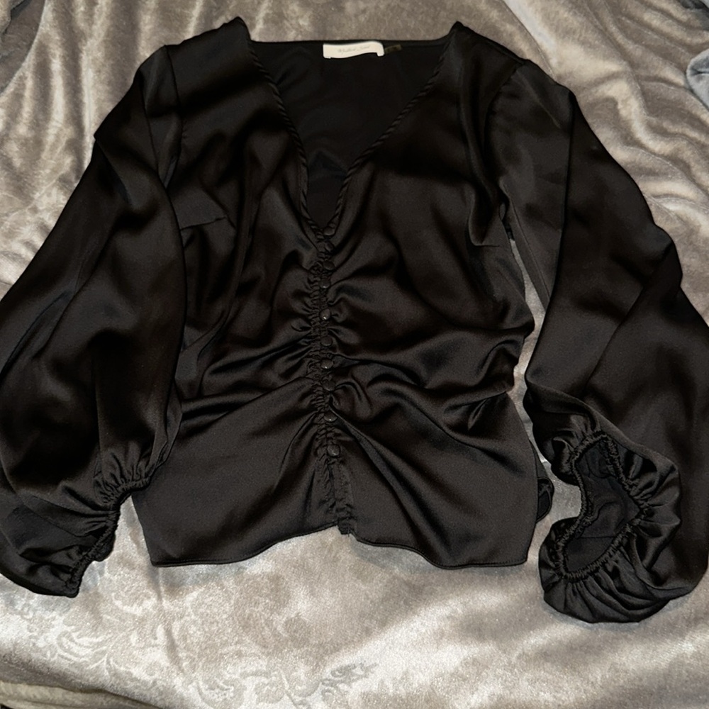 Black Ruched Blouse - Picture 5 of 7